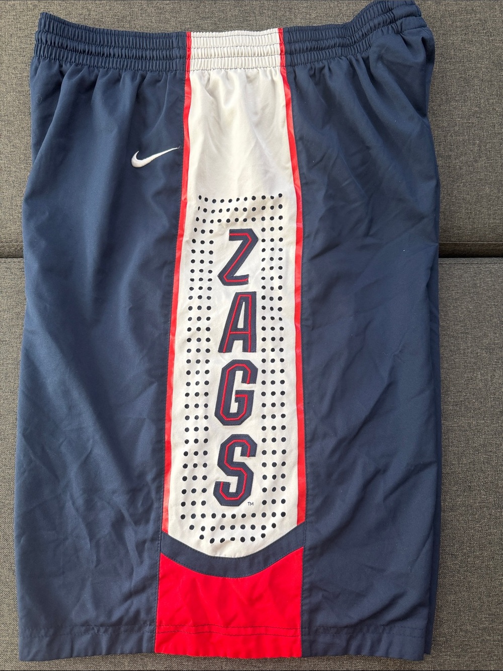 Nike Authentic Gonzaga Bulldogs Zags Basketball Shorts Navy Red White XL